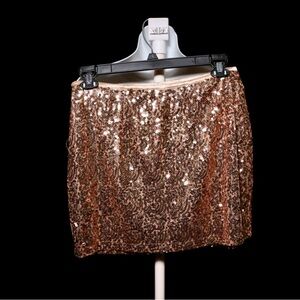 Sequin Mini Skirt in Gold